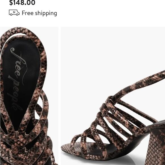 37/6.5/7 free people colette sansal/shoe/heel python/strappy caged gladiator - Picture 4 of 11
